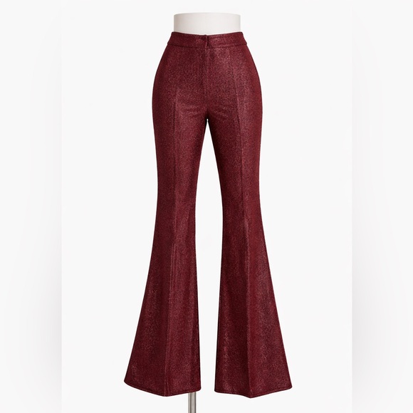 H&M Pants - H&M Shimmering Maroon Flare Pants US 10